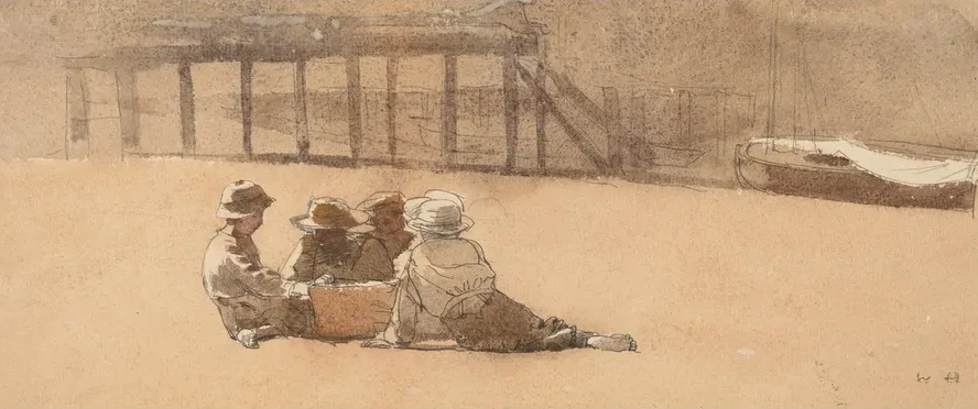 Four Boys on a Beach