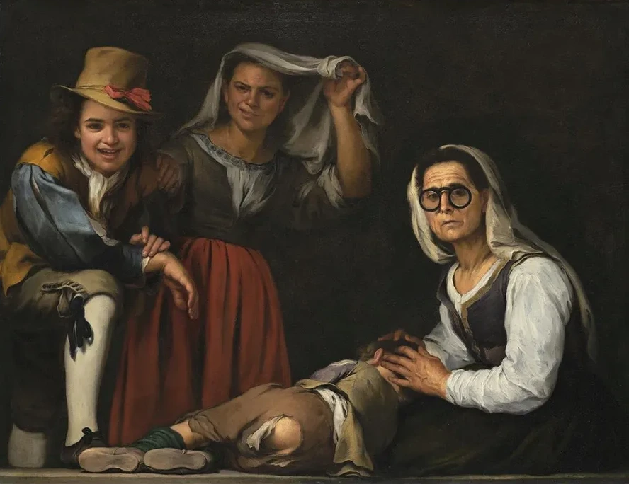 Four Figures On A Step