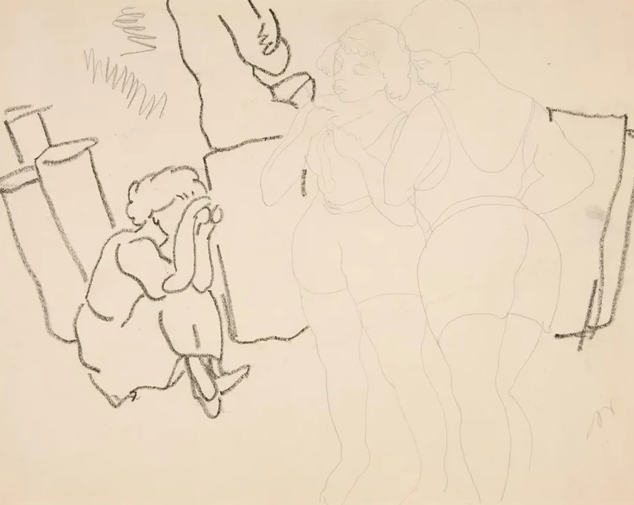 Four Figures on Beach, Probably Inprovincetown