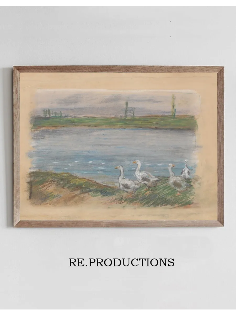 Four Geese By a Pond