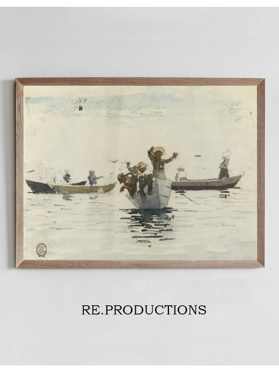 Four Rowboats with Children