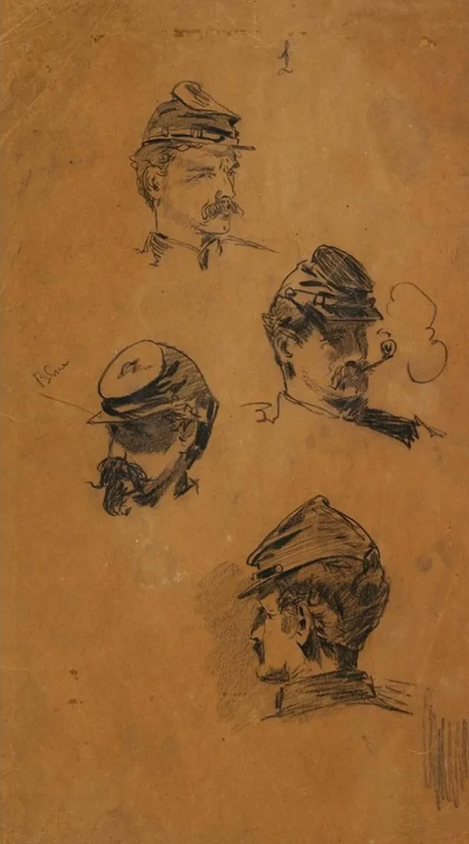 Four Studies of Soldiers Heads