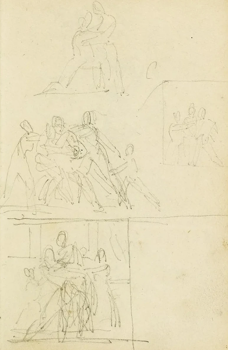 Four Compositional Studies for a Group of Figures