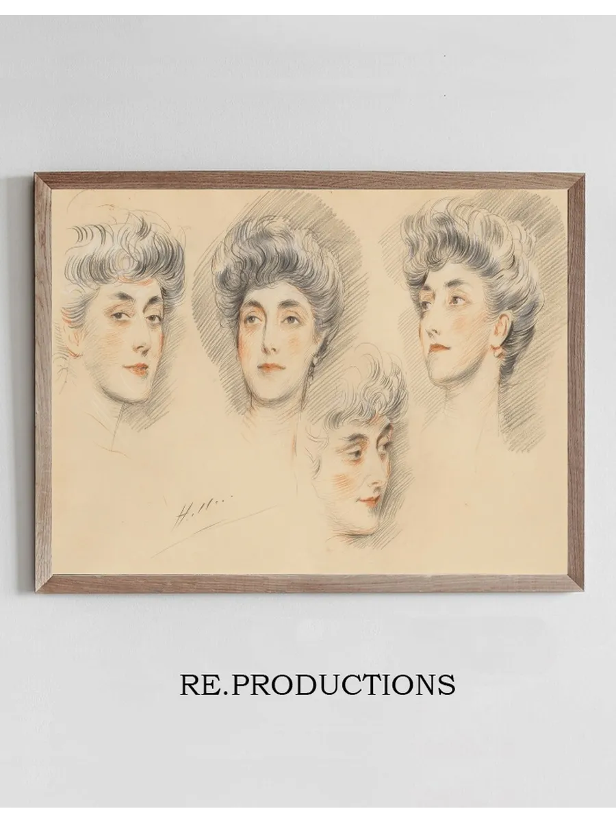 Four Head Studies of a Lady, Traditionally Identified as Mrs Gertrude Vanderbilt Whitney