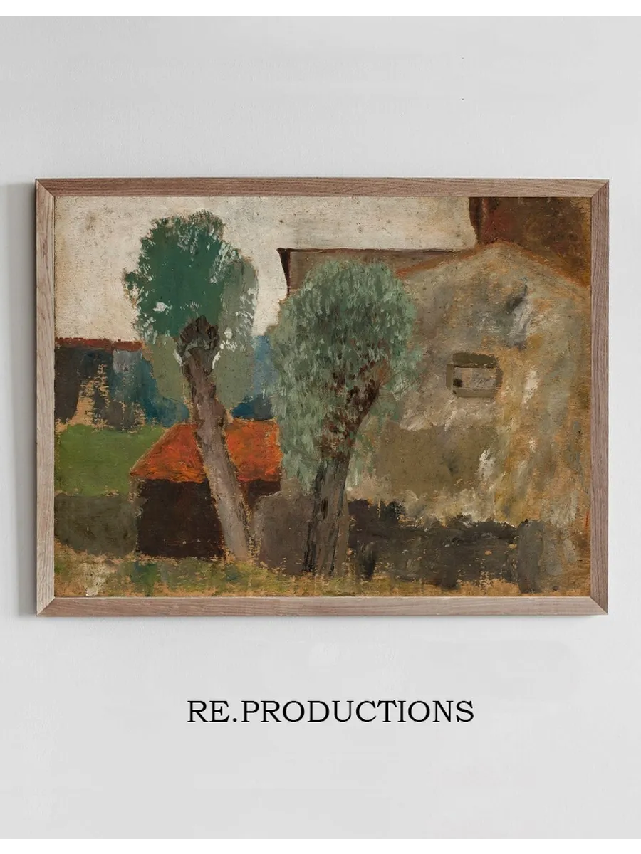 Fragment of a House with Two Trees