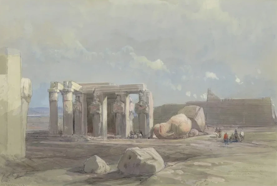 Fragments of a Colossal Statue at the Memnonium, Thebes