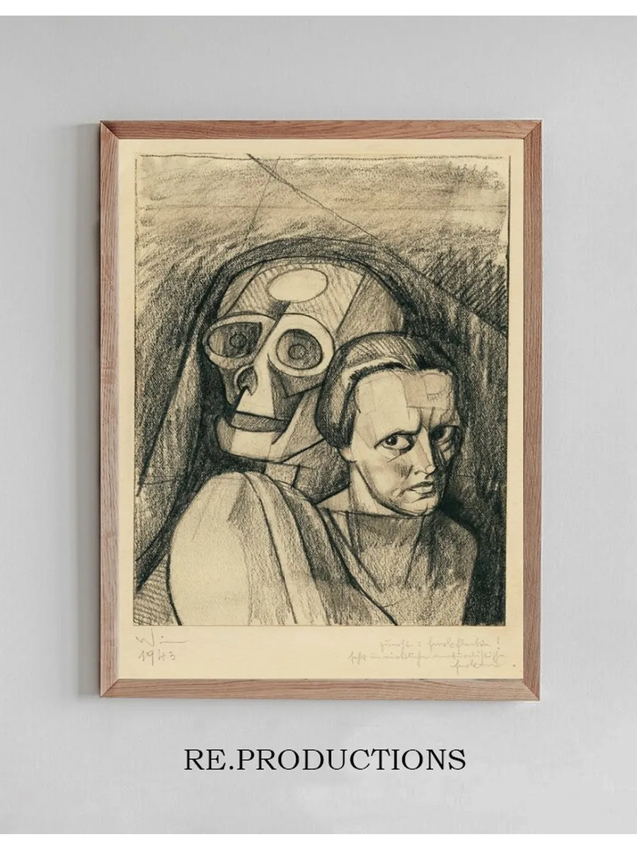 Frauenportr T Mit Totenkopf