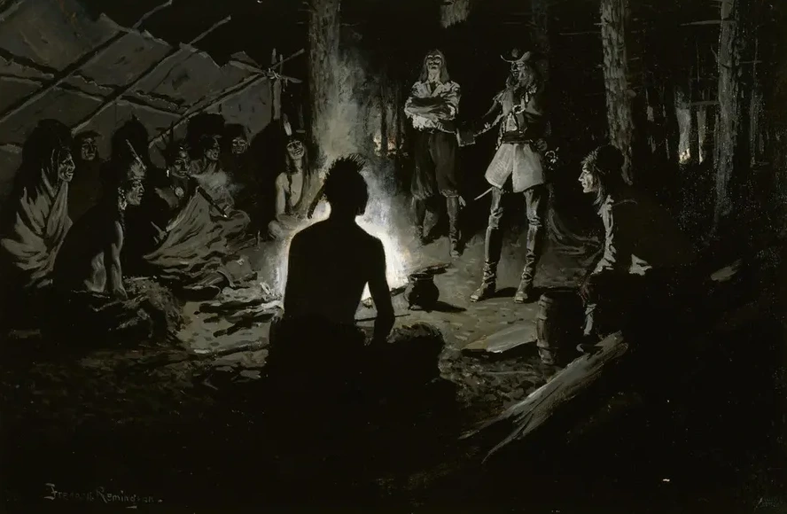 French Explorer's Council with the Indians