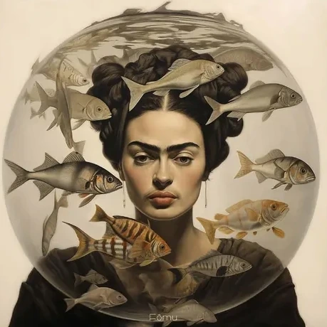 Frida Kahlo Glassbowl Fish