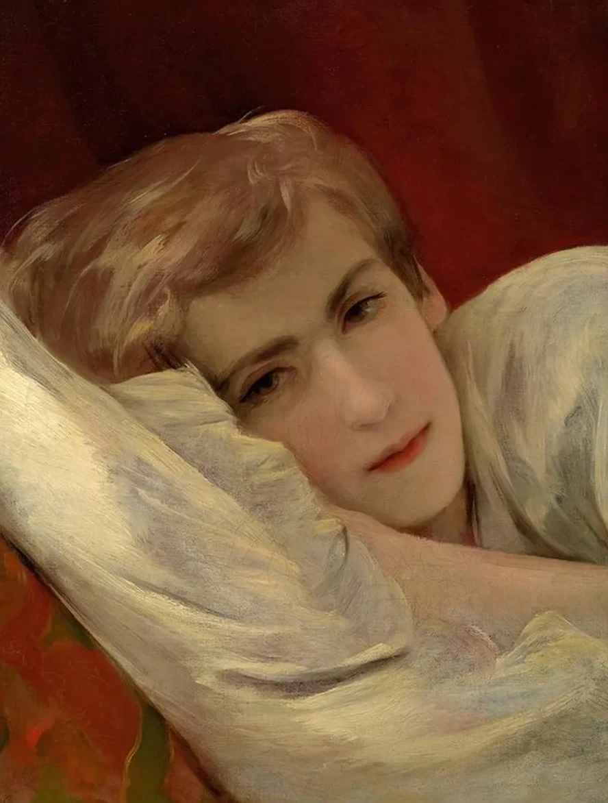 Friedrich (fritz) Amerling Auf Dem Krankenbett (sohn Des K Nstlers)