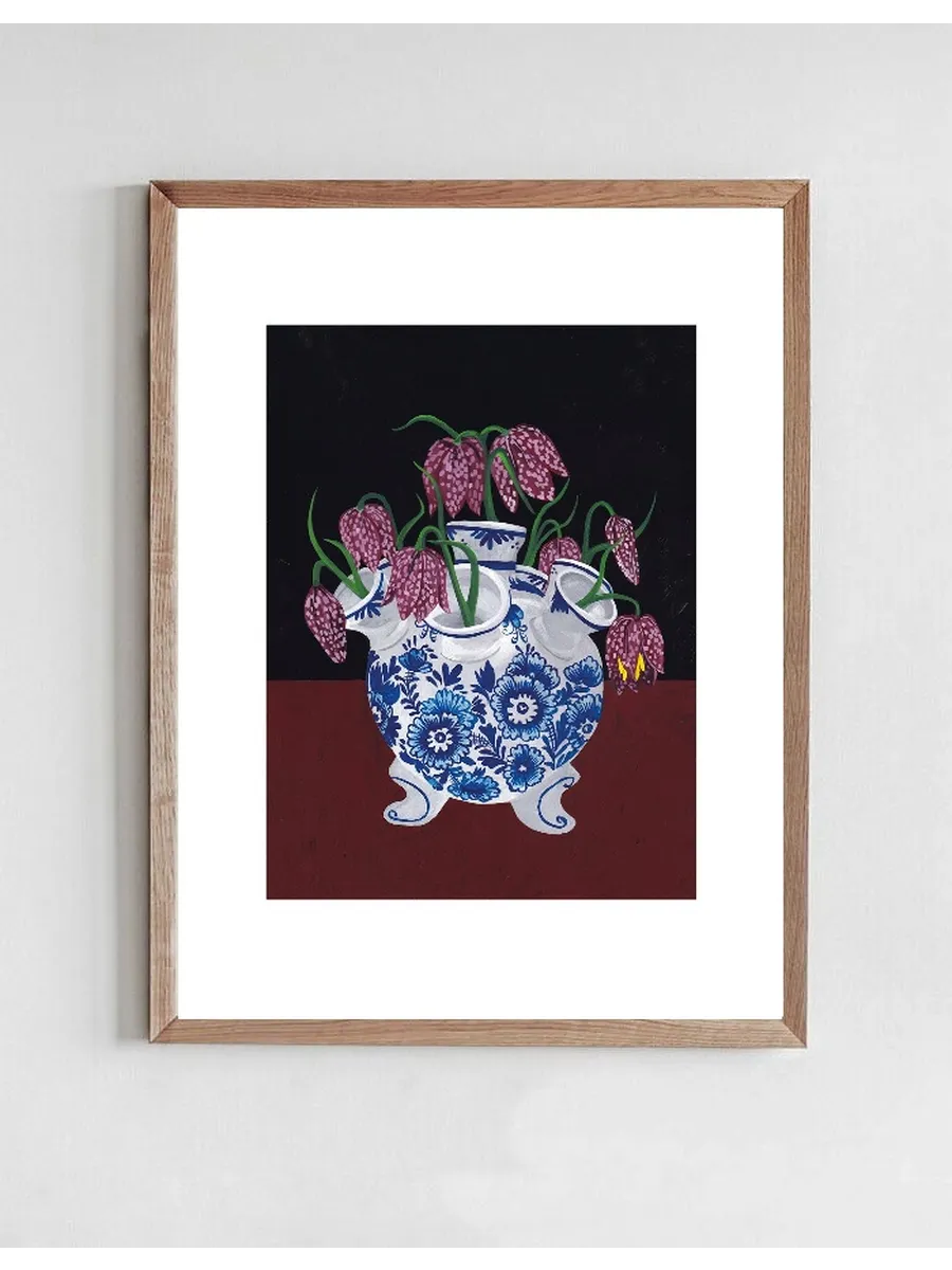 Frittilaria Meleagris In Tulip Vase