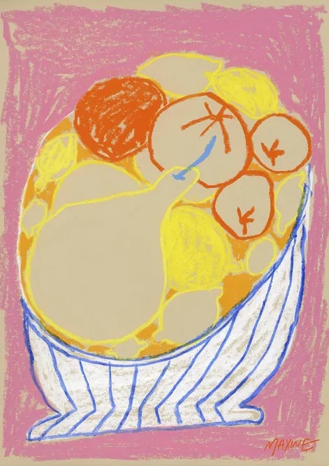 Fruit Bowl on a Pink Table
