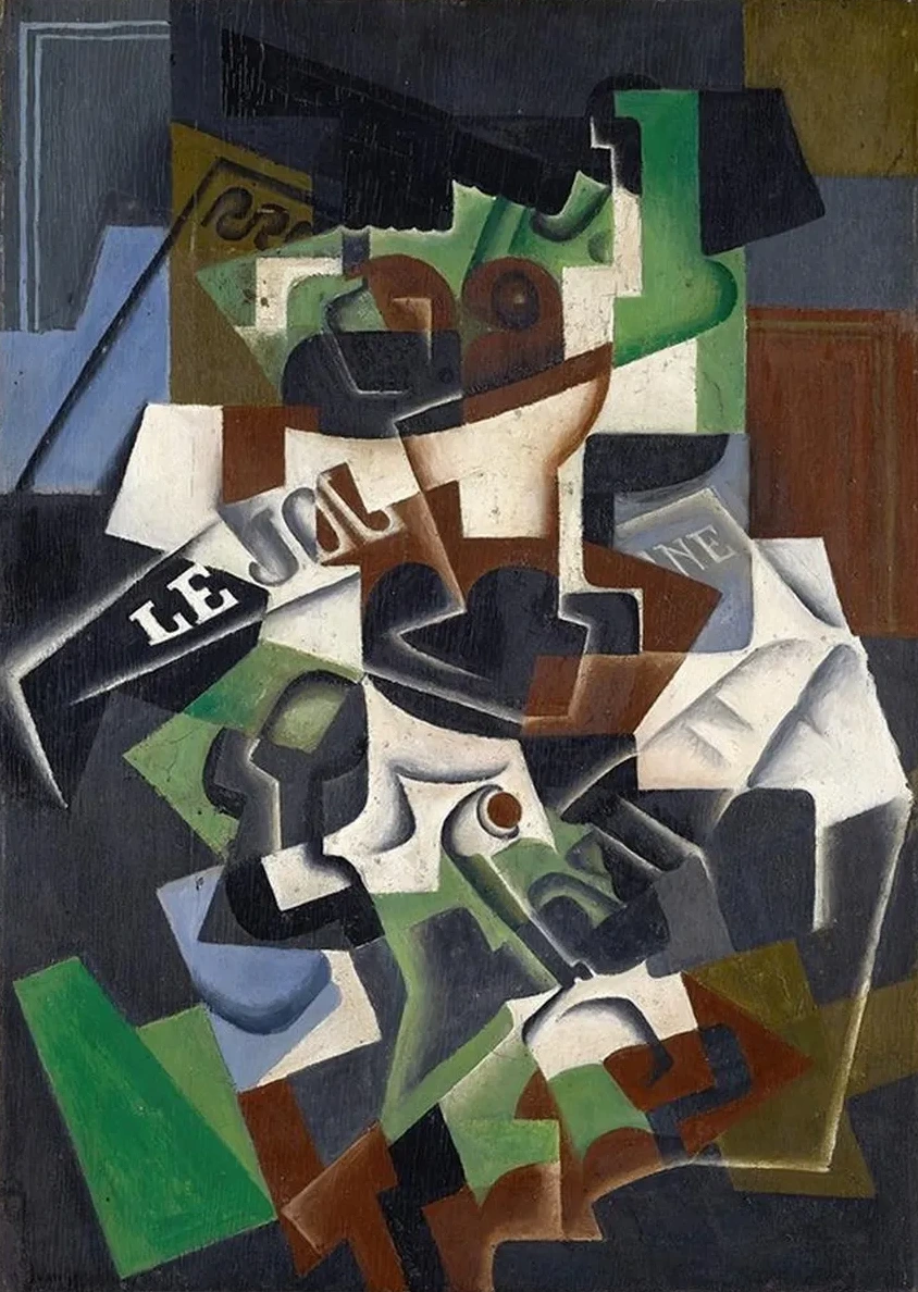 Fruit Bowl, Pipe and Newspaper