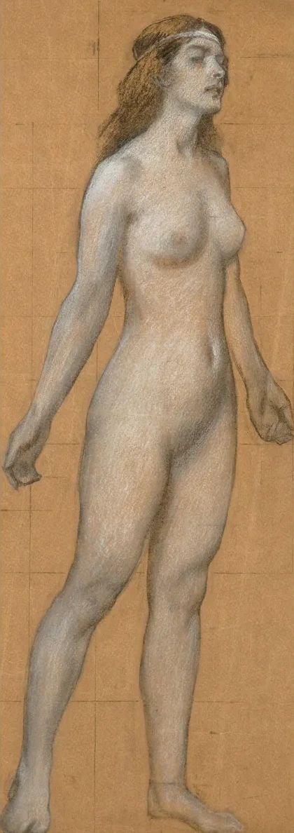 Full - Length Nude Study of Mary Best for Tristram and Yseult