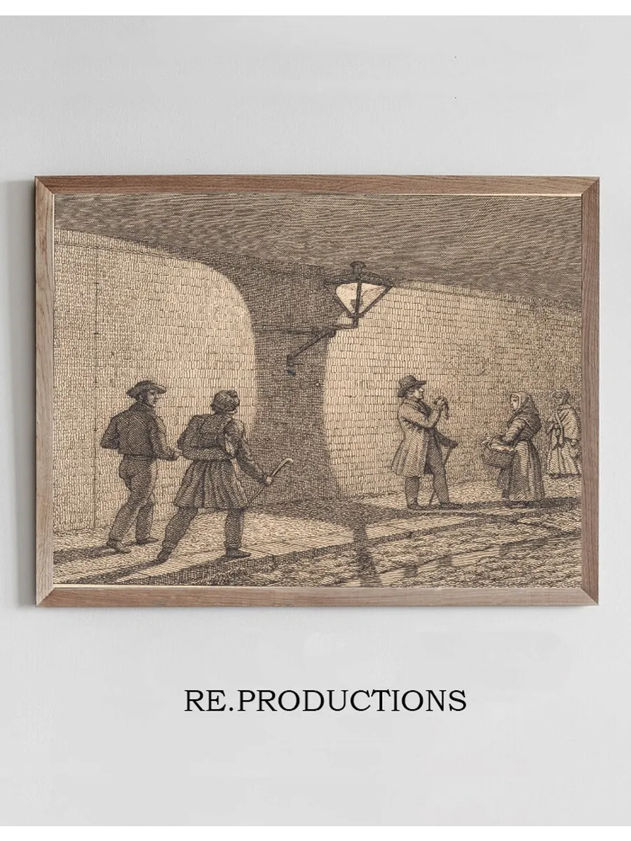Gadescene ved lygteskin Illustration til Linearperspectiven, Tavle VIII