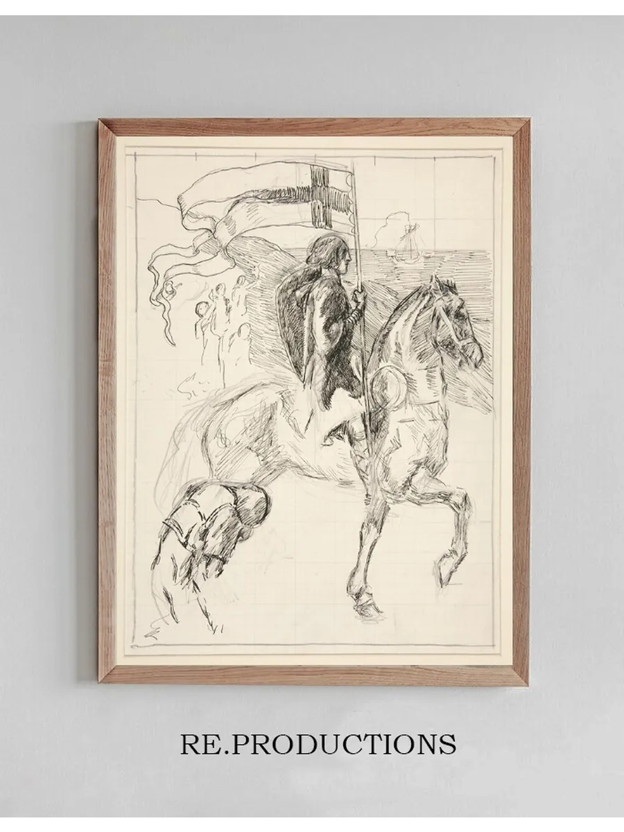 Galahad Departs, study for The Quest of the Holy Grail