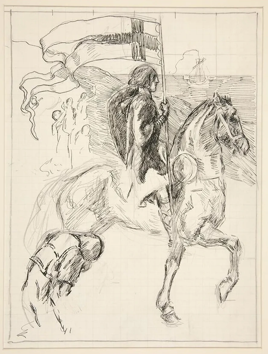 Galahad Departs, study for The Quest of the Holy Grail