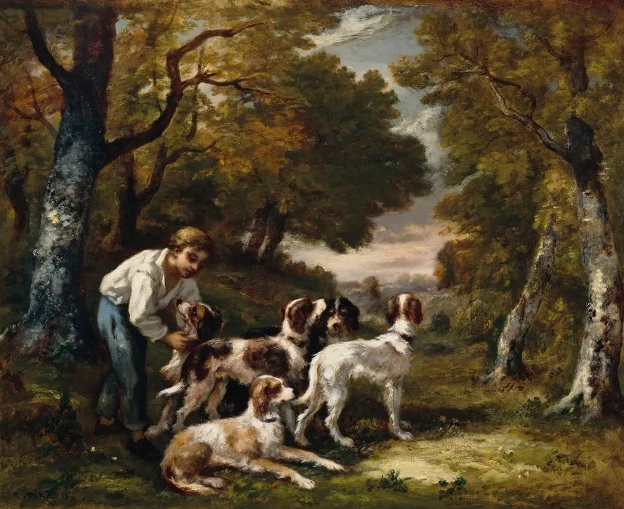 Gar on et Cinq Chiens En for T