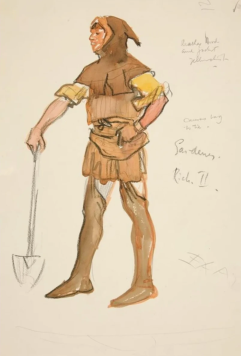 Gardener, Costume Sketch for Henry Irving's 1898 Planned Production of Richard II