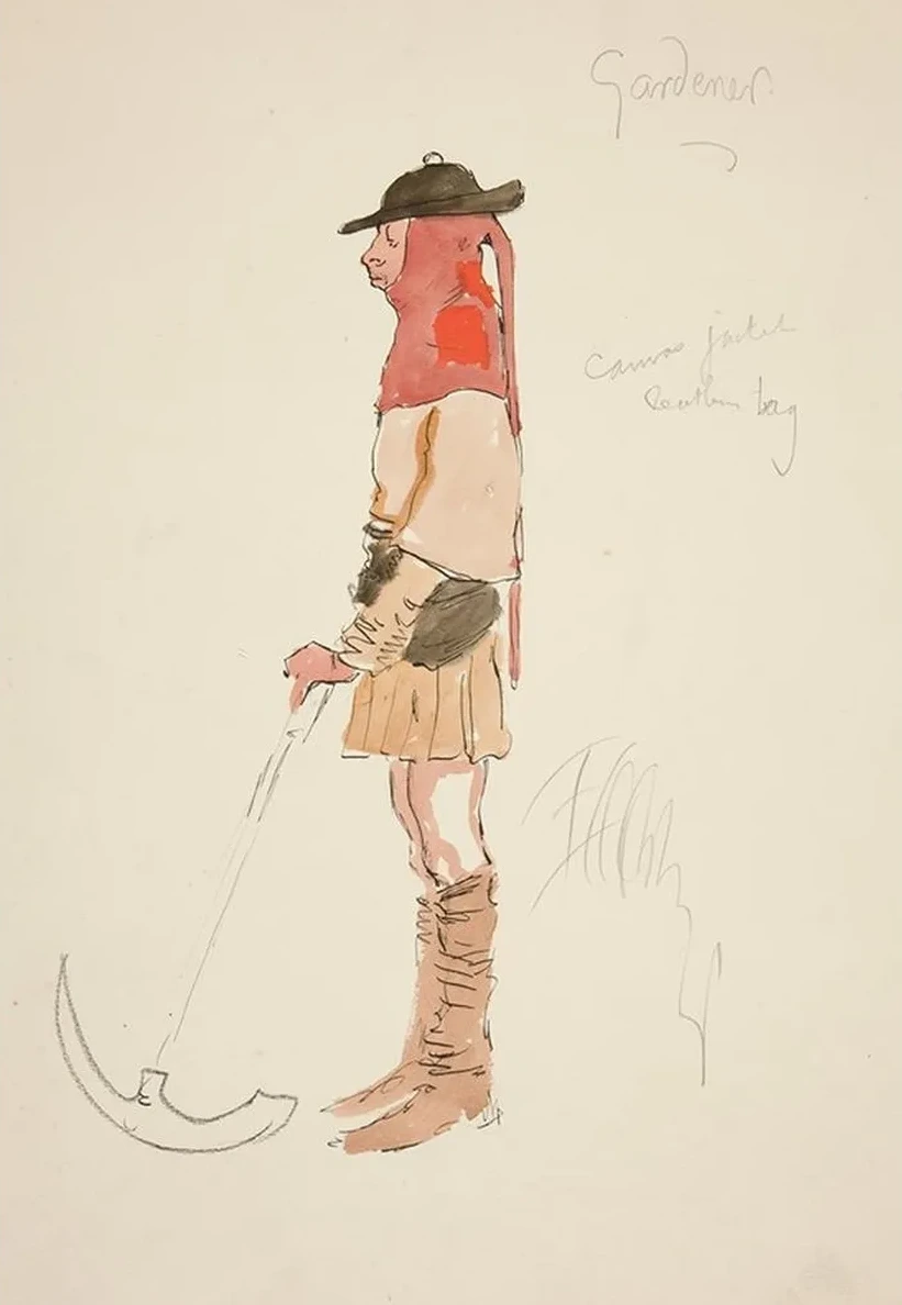 Gardener, costume sketch for Henry Irving's Planned Production of King Richard II