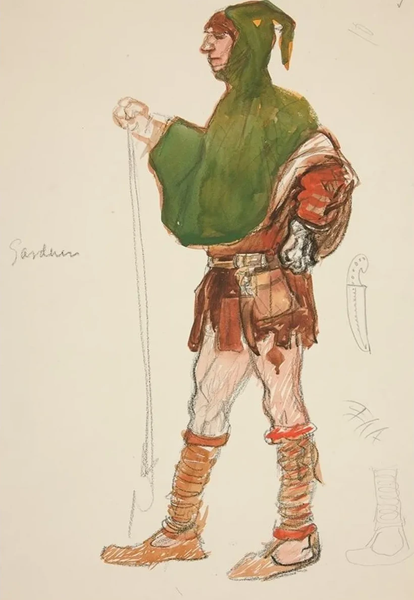 Gardener, costume sketch for Henry Irving's Planned Production of King Richard II