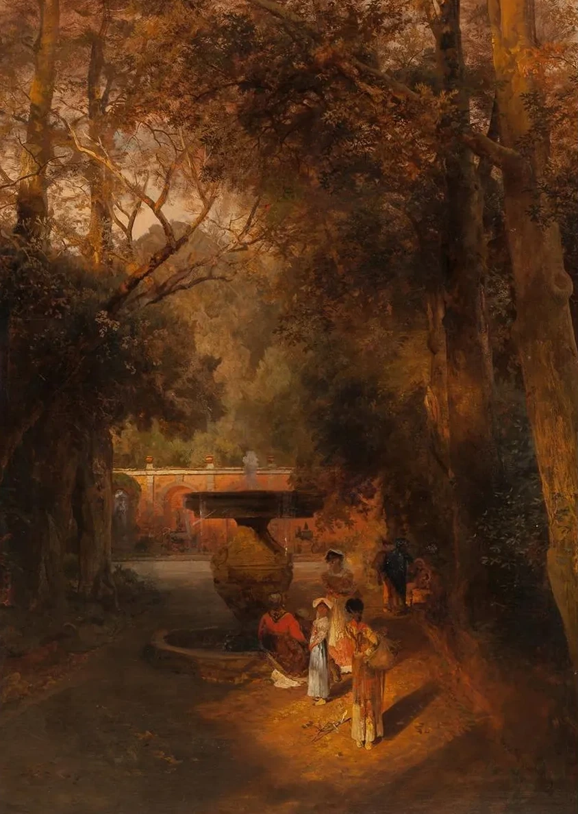 Gardens and Fountain of the Villa Torlonia, Frascati, Rome