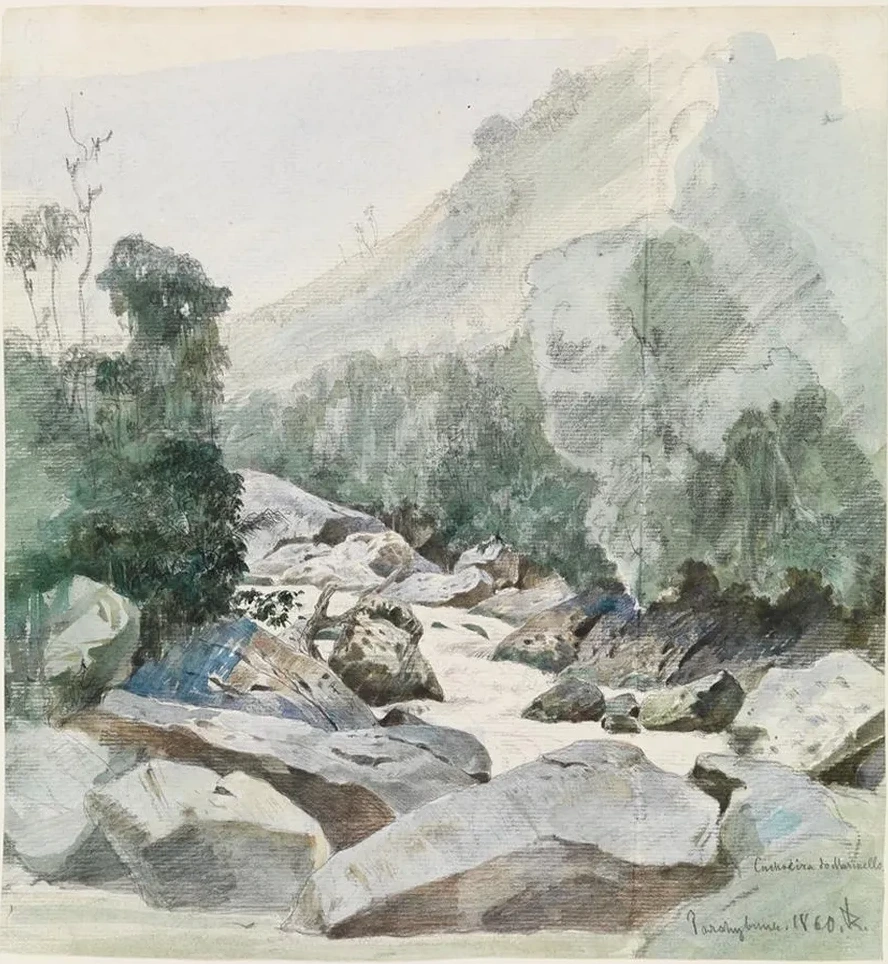 Gebirgsbach in Cachoeira Do Marmello