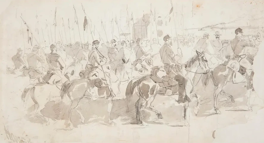 General McClellan's Sixth Cavalry Regiment, Embarking at Alexandria for Old Point Comfort