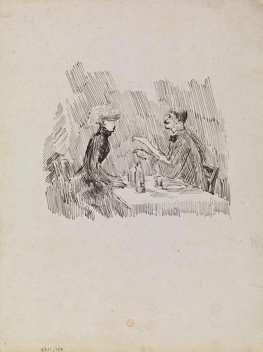 Gentleman and Lady at the Table