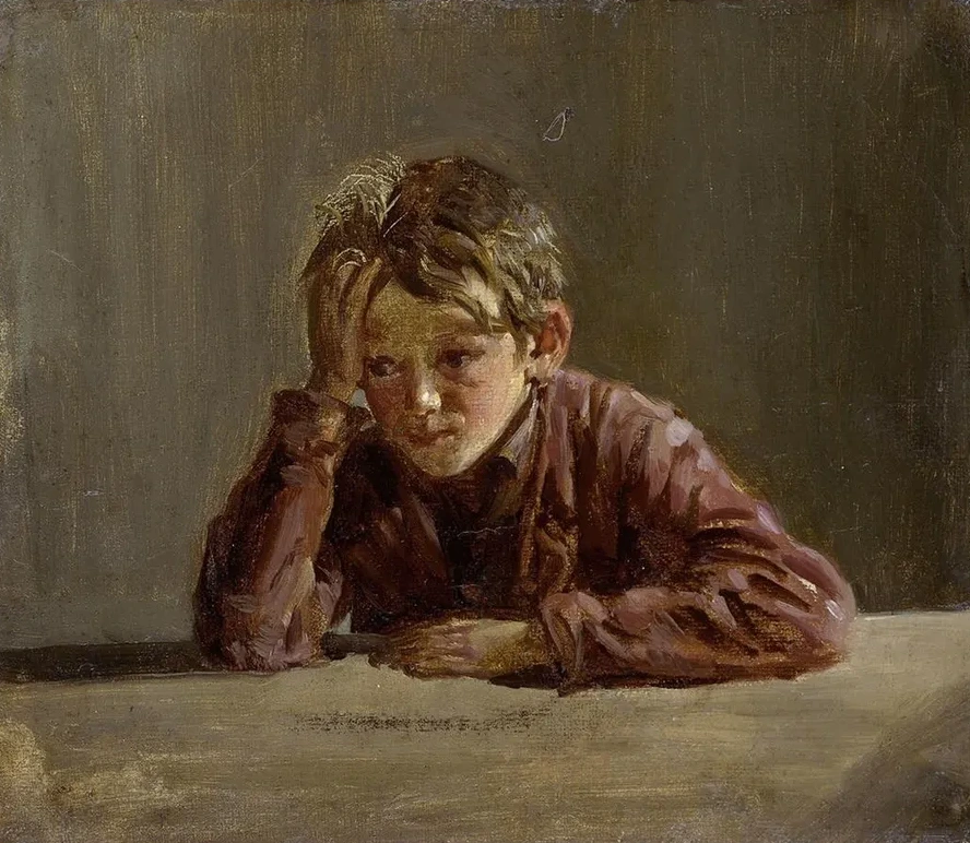Georg, Der Bruder Des K Nstlers, Am Tisch Sitzend