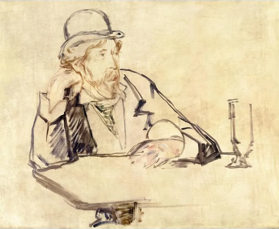 George Moore (1852 1933) at the Caf