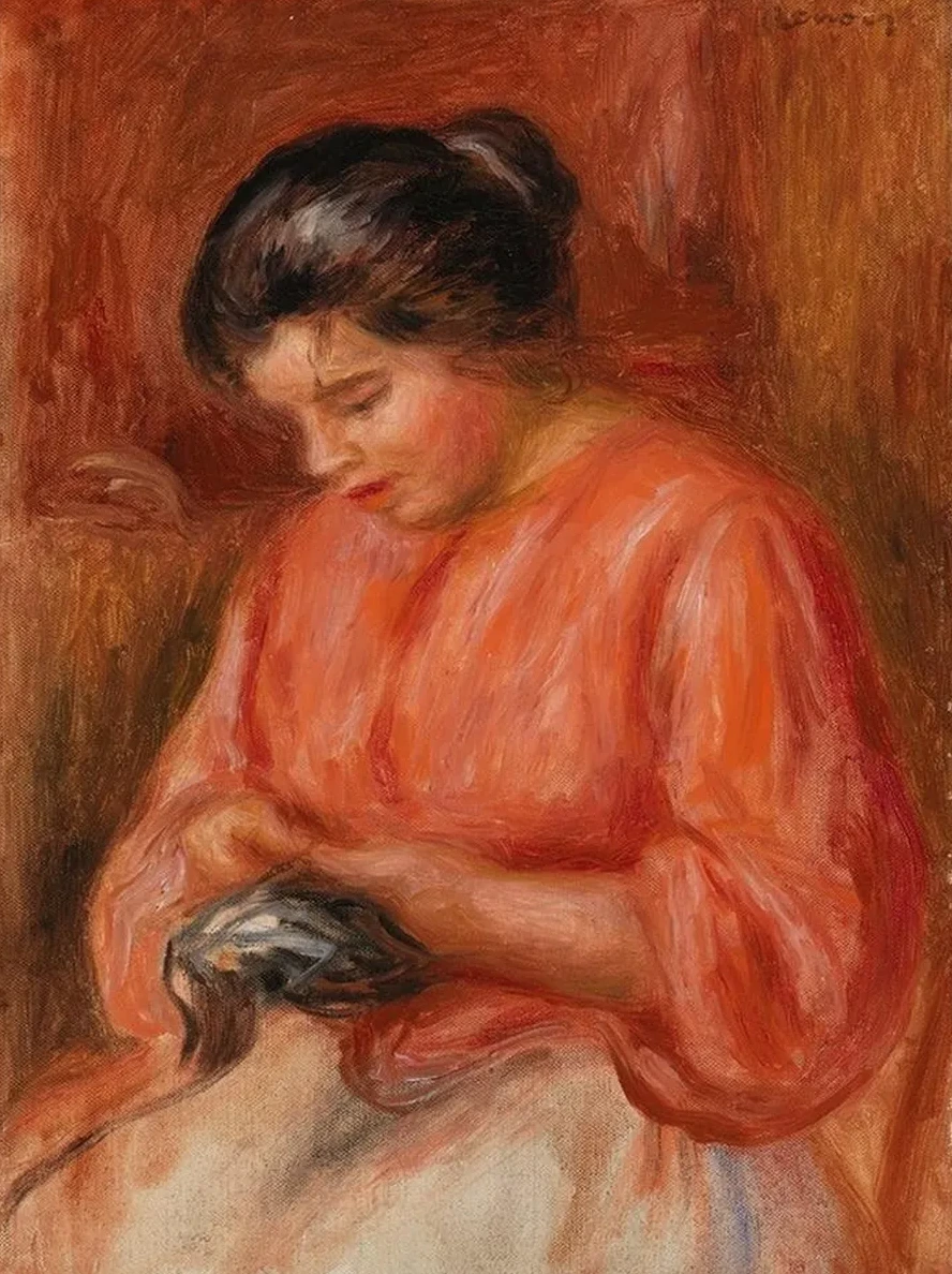 Girl Darning (femme Reprisant)