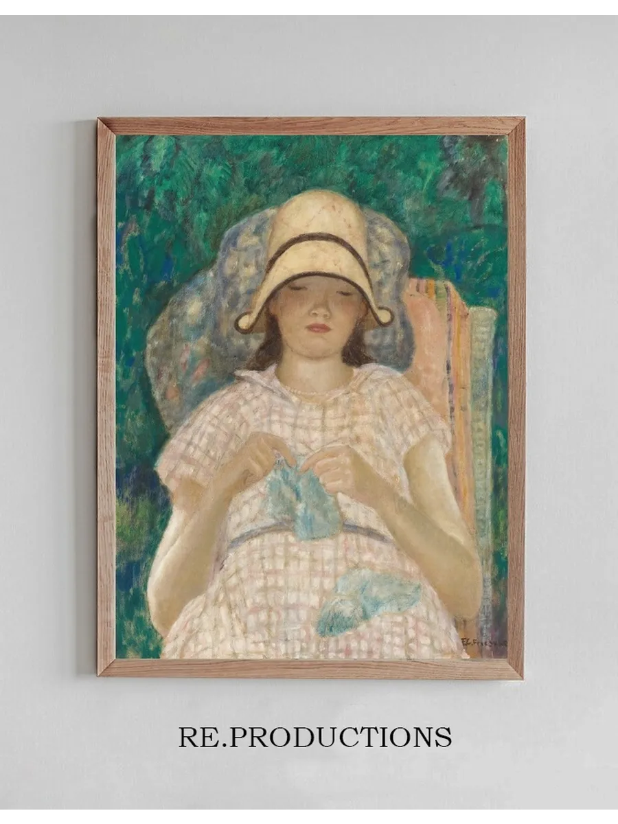 Girl Knitting