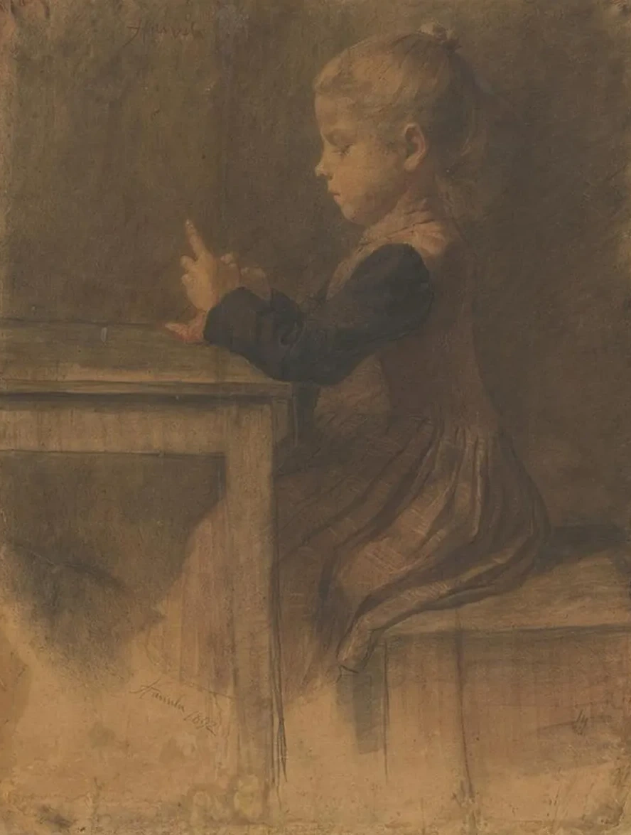 Girl Knitting