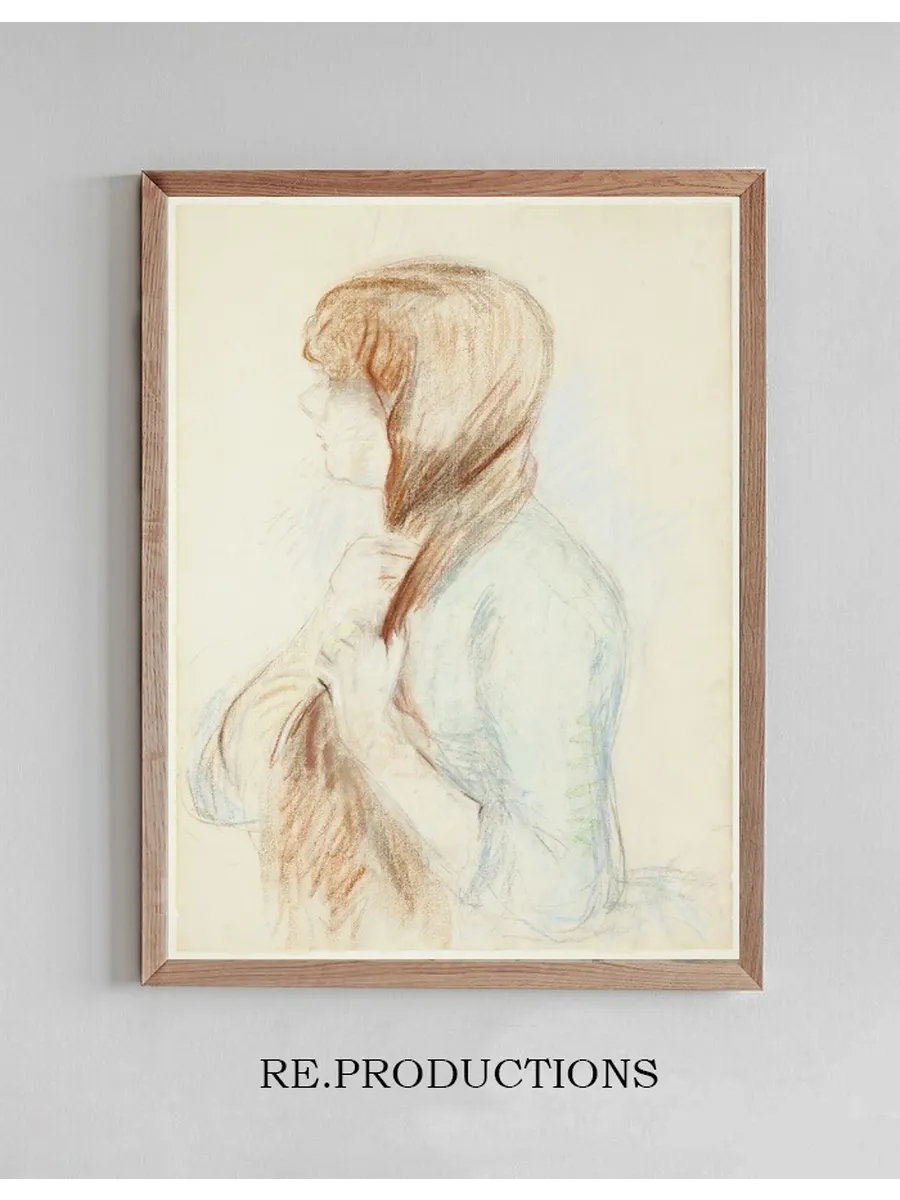 Girl Plaiting her Hair (La Natte)
