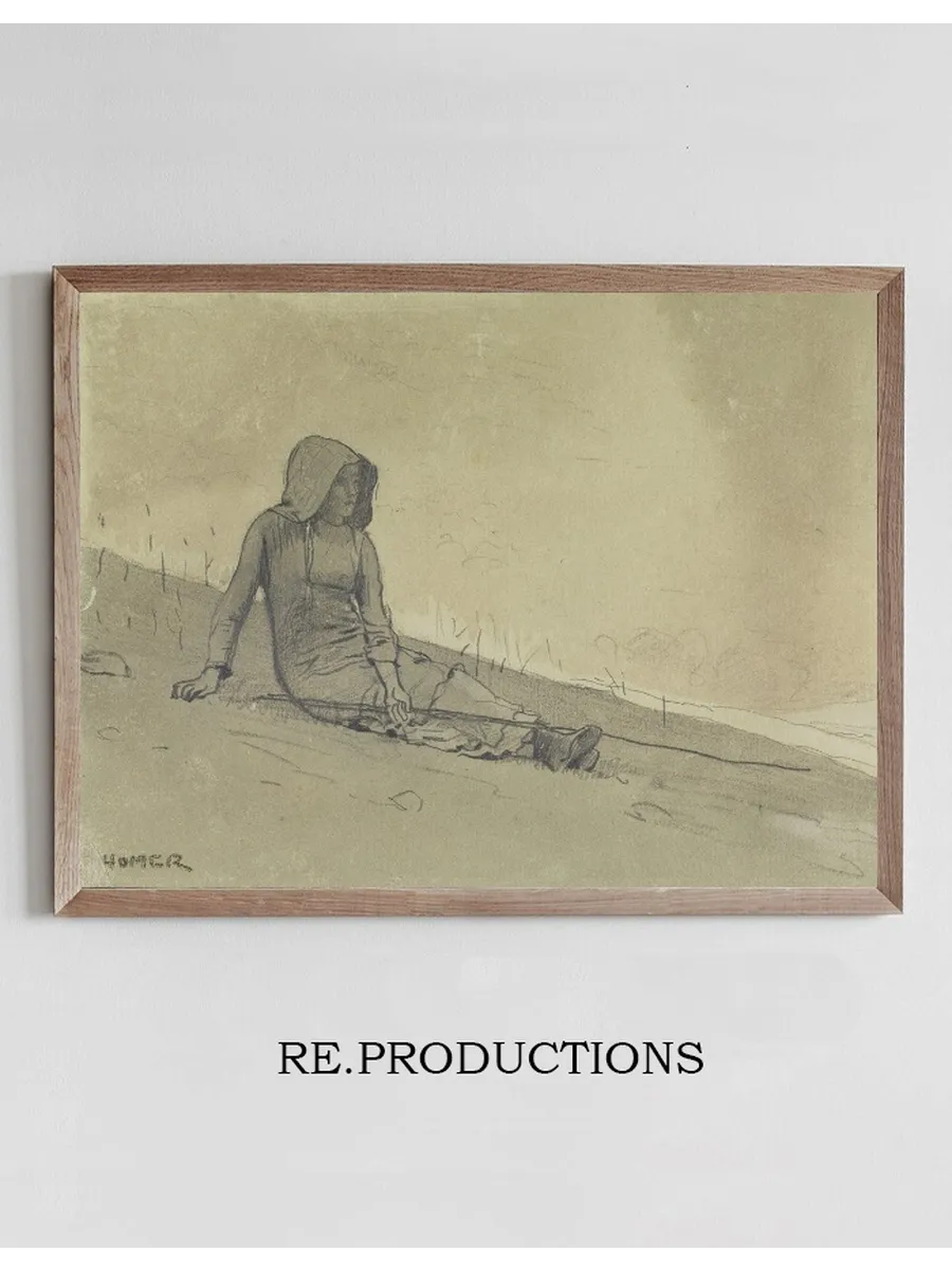 Girl Seated on a Hillside