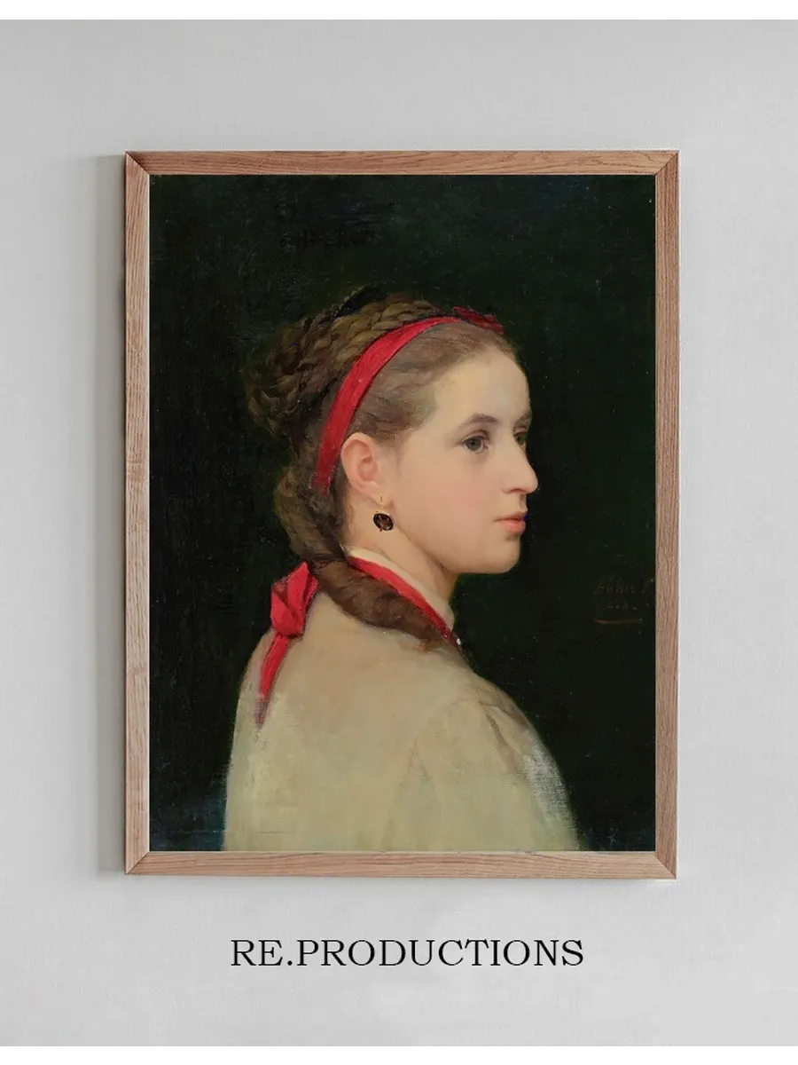 Girl With Red Hair Ribbon