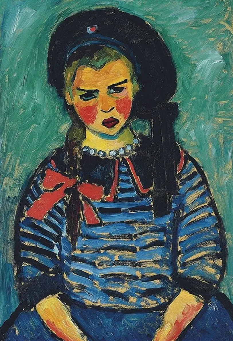 Girl With Red Ribbon