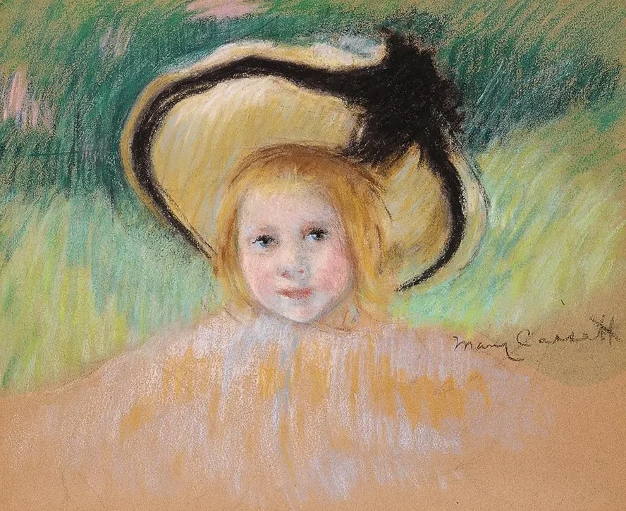 Girl in a Hat with a Black Ribbon