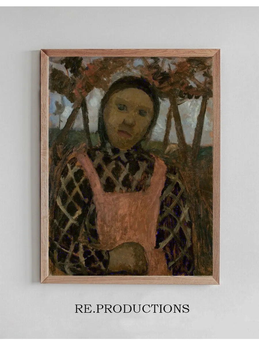 Girl in Dusk with Plaid Blouse