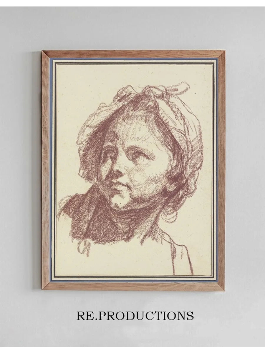 Girl's Head with Bonnet