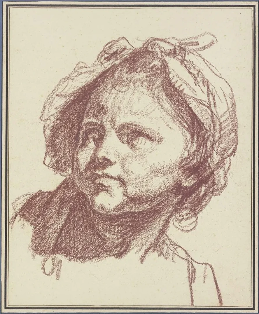 Girl's Head with Bonnet