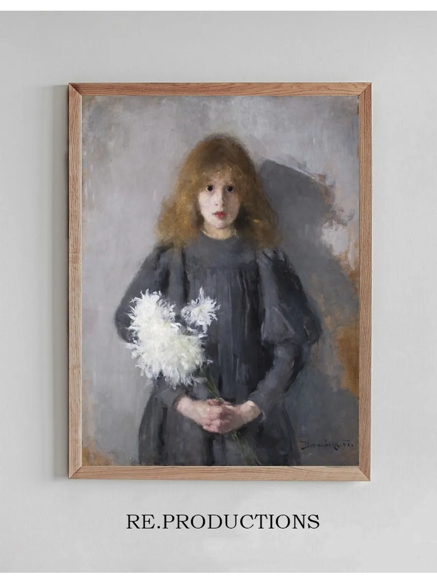 Girl with Chrysanthemums