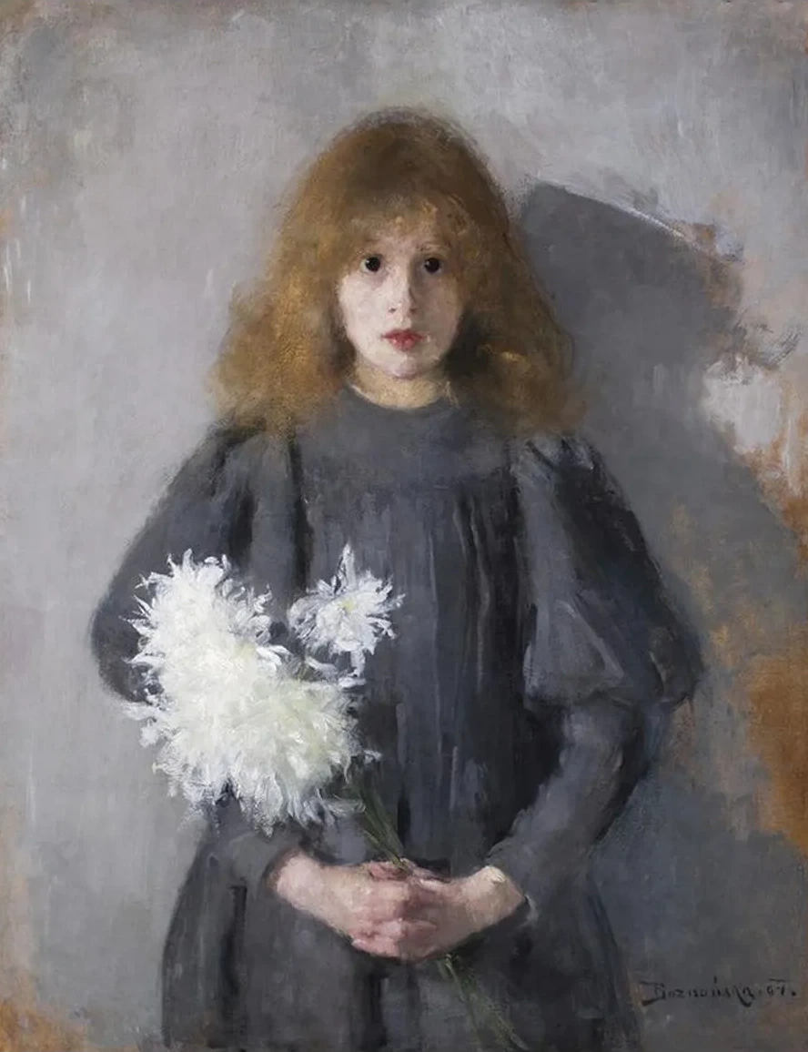Girl with Chrysanthemums