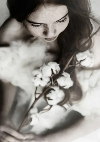 Girl with Cottonflower