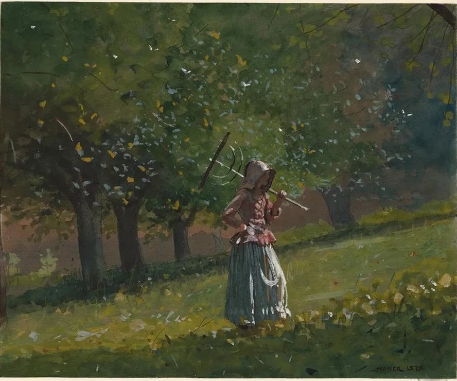Girl with Hay Rake