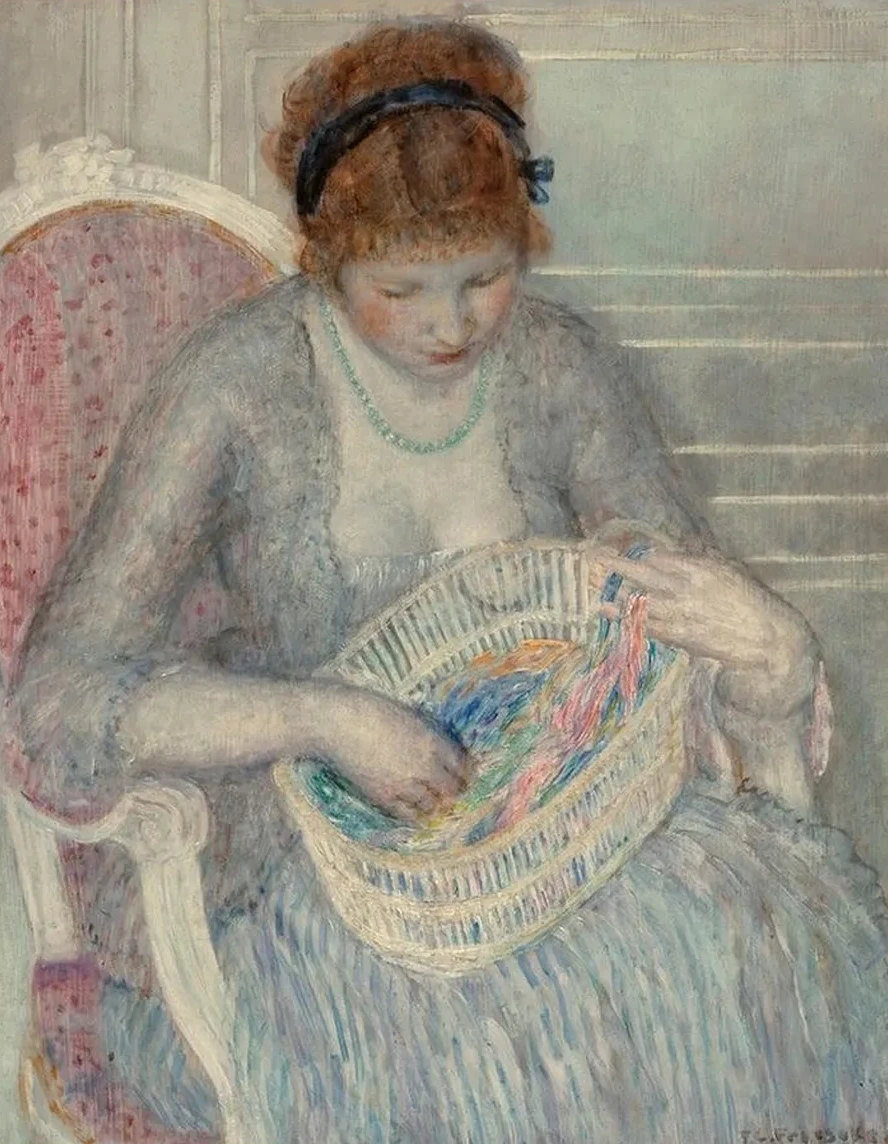 Girl with a Basket of Ribbons