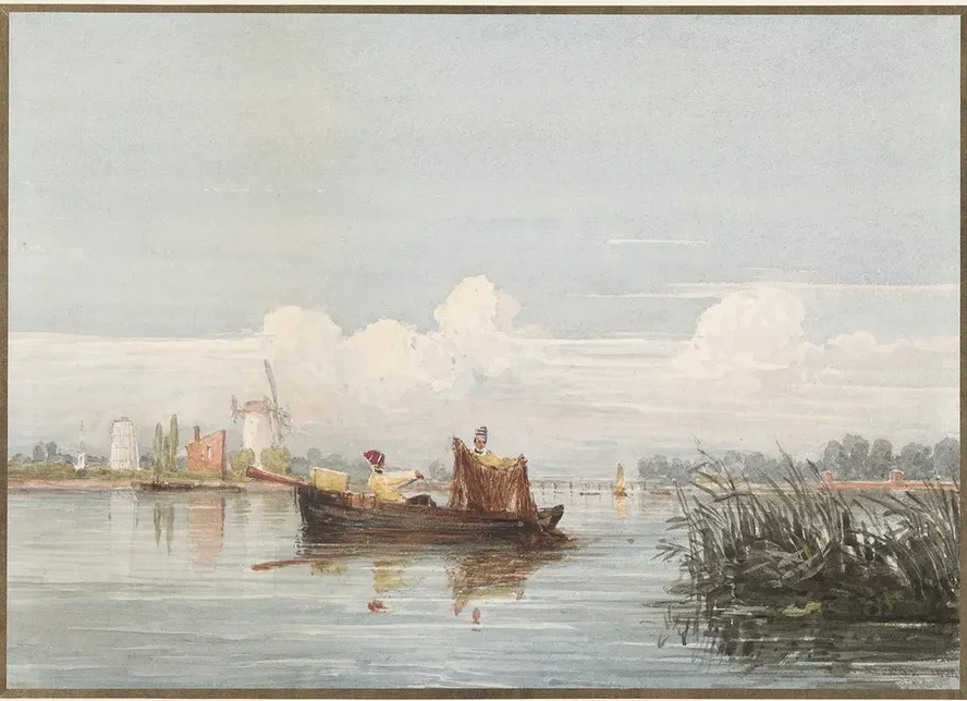 Girl with a Plate with a Folk Motif