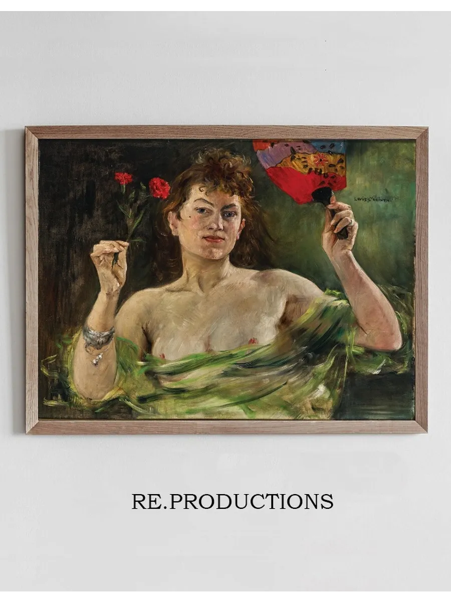 Girl with Fan and Carnations