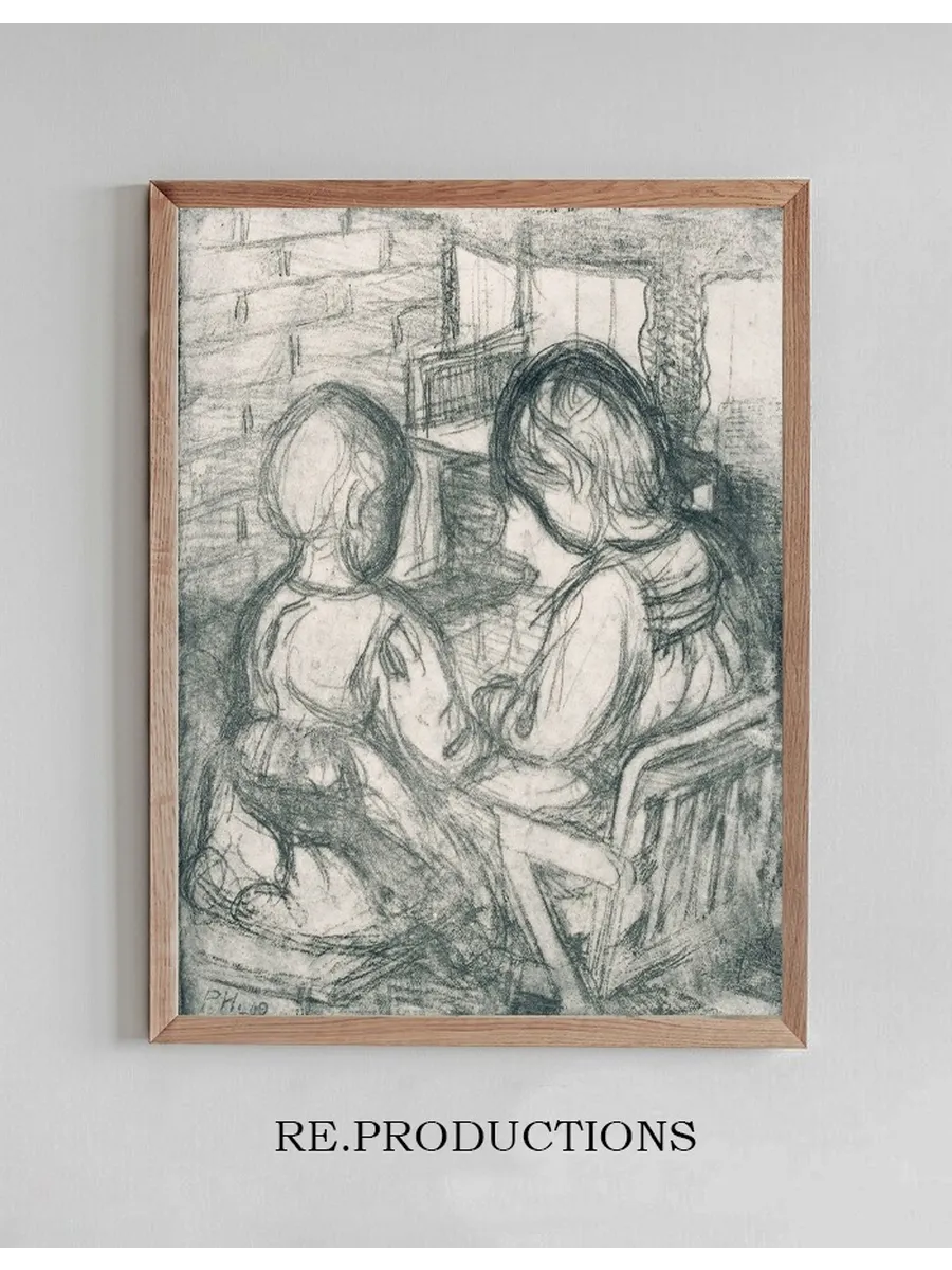 Girls by the Fireplace